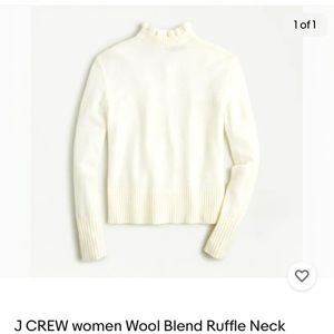 Jcrew ruffle ivory sweater xs